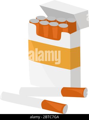 Packung Zigaretten, Illustration, Vektor auf weißem Hintergrund Stock Vektor