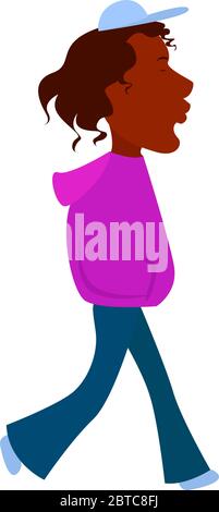 Mann mit blauer Kappe , Illustration, Vektor auf weißem Hintergrund Stock Vektor