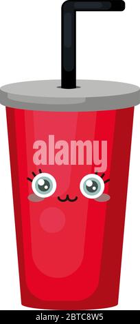 Happy Red Cup , Illustration, Vektor auf weißem Hintergrund Stock Vektor