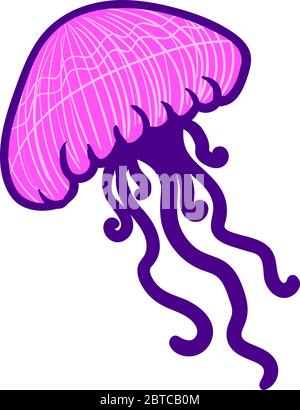 Rosa Qualle , Illustration, Vektor auf weißem Hintergrund Stock Vektor