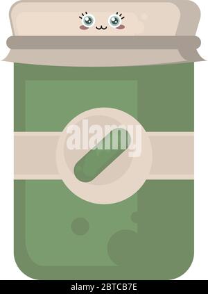 Glas Gurken , Illustration, Vektor auf weißem Hintergrund Stock Vektor
