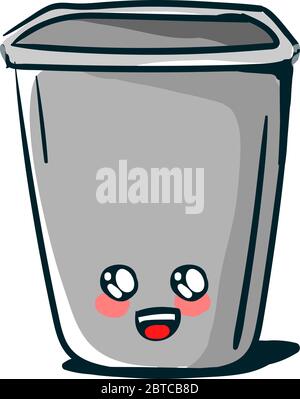 Happy Trash Can , Illustration, Vektor auf weißem Hintergrund Stock Vektor