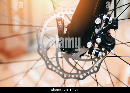 Fahrrad Bremse / Scheibenbremse vorne Fahrrad Stockfoto