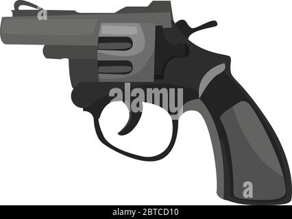 Schwarzer Revolver , Illustration, Vektor auf weißem Hintergrund Stock Vektor