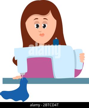 Näherin , Illustration, Vektor auf weißem Hintergrund Stock Vektor