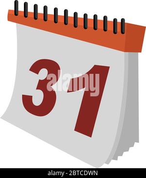 Kalender in Farbe, Illustration, Vektor auf weißem Hintergrund Stock Vektor