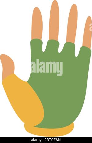 Grüne Fahrradhandschuhe, Illustration, Vektor auf weißem Hintergrund Stock Vektor