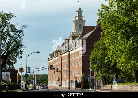 Johnson Hall, auf dem Campus der Johnson & Johnson World Headquarters (J&J Corporate), neben der Rutgers University Stockfoto