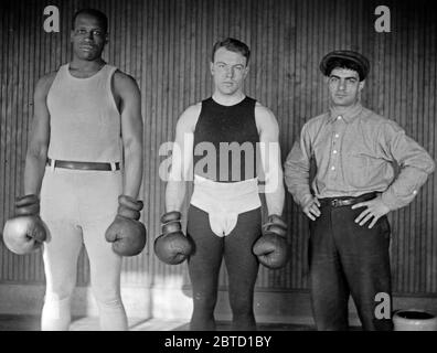 Die Boxer Bob Armstrong, Eddie McGoorty, Ed McMahon Ca. 1910-1915 Stockfoto