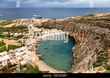 Binnenhafen (Il-Qawra) auf der Insel Gozo, Malta Stockfoto