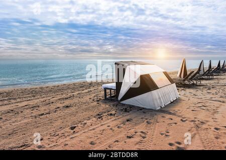 Sonnenuntergang am Hollywood Beach Florida. Stockfoto