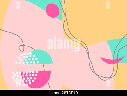 Spaß Hand gezeichnet bunte Formen, Doodle Objekte und Linien, Punkte Collage, moderne trendy abstrakten Muster Hintergrund für Design. Rosa gelb blau lila Stock Vektor