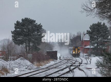 16/01/2016 Thornhill (nördlich von Dumfries) 156430 1L55 1312 Glasgow Central - Carlisle via Dumfries Stockfoto