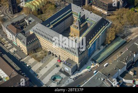 Rathaus Bochum, 10.04.2019, Luftbild, Deutschland, Nordrhein-Westfalen, Ruhrgebiet, Bochum Stockfoto