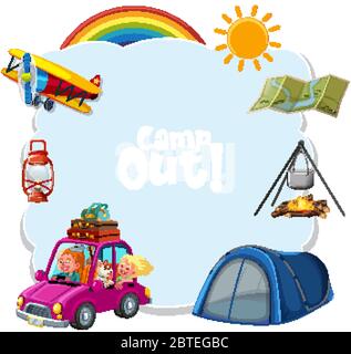 Hintergrund Vorlage mit Camping Thema Illustration Stock Vektor