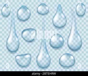 Realistische Spritzer von Wassertropfen Stock Vektor