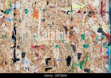 Spanplatten mit verschiedenen Farben gefärbt Stockfoto