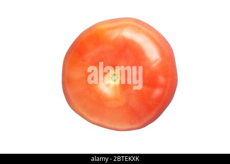 Rot saftige frische Tomate isoliert Bild auf einem weißen Hintergrund. Reifes Gemüse, vegetarisches Produkt. Stockfoto