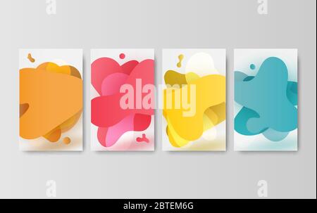 Illustration Minimal Vector Cover Designs. Zukunft Poster weiße Vorlagen Set Konzept.Kreatives Design digitales Papier weiß Cover Business.Papier geschnitten und Stock Vektor