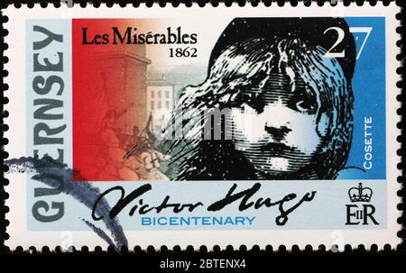 Berühmte Musical Le Miserables gefeiert auf Briefmarke Stockfoto