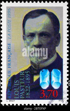 Louis Pasteur auf französischer Briefmarke Stockfoto