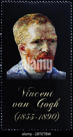 Selbstporträt von Vincent van Gogh auf Briefmarke Stockfoto