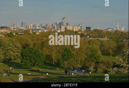 Blick auf London vom Primrose-Hügel Stockfoto