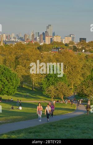 Blick auf London vom Primrose-Hügel Stockfoto