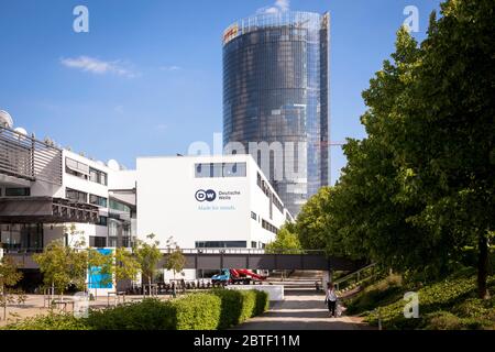 Hauptsitz der Deutschen Welle und des Postturms, Sitz des Logistikunternehmens Deutsche Post DHL Group, Bonn, Nordrhein-Westfalen, Ge Stockfoto