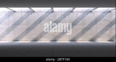 Beton Leerraum Innenwand. 3d-Rendern Stockfoto