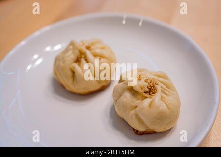 Nahaufnahme des selbstgemachten Shui Jian Bao in Las Vegas, Nevada Stockfoto