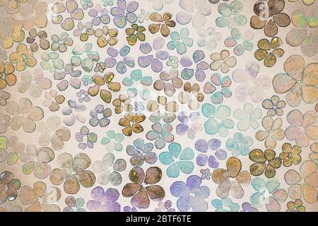 Aquarell Blumen in verschiedenen Farben für den Hintergrund Stockfoto