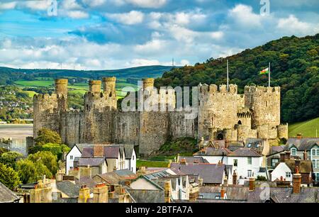 Conwy Castle in Wales, Vereinigtes Königreich Stockfoto