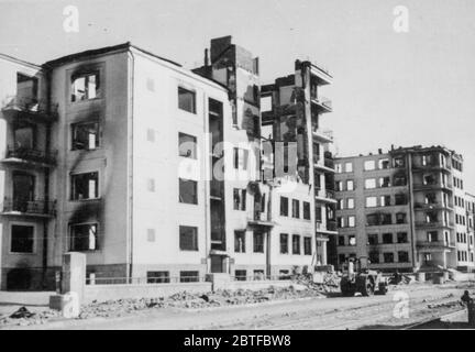 Minsk in Trümmern Operation Barbarossa - Deutsche Invasion Russlands, 1941 - 15. Division der Thüringer-Kurhessen Division Stockfoto