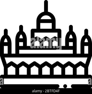 masjid jame Moschee Symbol Vektor-Umriss Illustration Stock Vektor