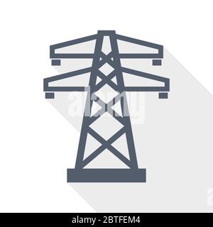 Vektor-Symbol für Energie, Energie Turm flach Design Stock Vektor