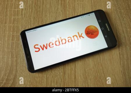 Swedbank ab Logo auf dem Smartphone angezeigt Stockfoto