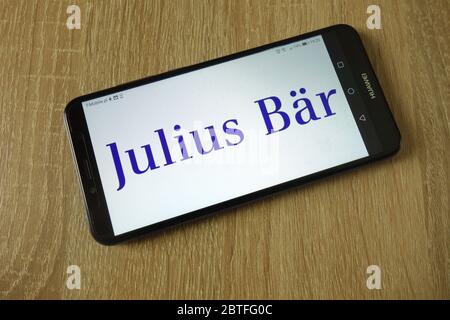 Logo der Julius Bar Group AG auf dem Smartphone angezeigt Stockfoto