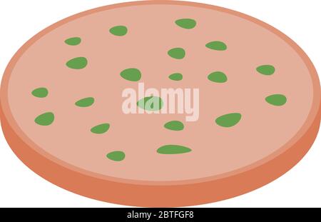 Symbol für die Scheibe der Arztwurst, isometrisch Stock Vektor