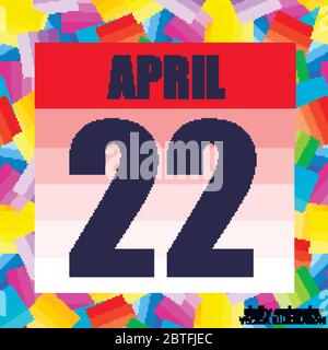 Symbol für April 22. Für die Planung wichtiger Tag. Banner für Feiertage und besondere Tage. 22. April. Vektorgrafik. Stock Vektor