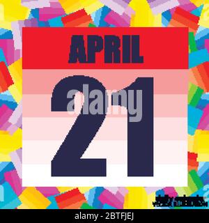 Symbol vom 21. April. Für die Planung eines wichtigen Tages. Banner für Feiertage und besondere Tage. 21. April. Vektorgrafiken. Stock Vektor