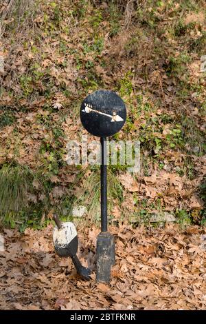 Schöner alter Bahnhof in Milies Dorf, Pilio - Griechenland Stockfoto