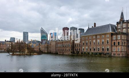 Binnenhof Niederländisches Parlament in Den Haag im Winter. Niederlande Stockfoto