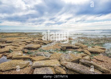 Küstenlandschaft an einem Winternachmittag vom Sunset Cliffs Natural Park. San Diego, Kalifornien, USA. Stockfoto