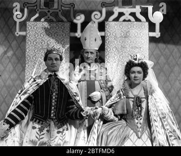 LAURENCE OLIVIER FELIX AYLMER und RENEE ASHERSON in HENRY V 1944 Regisseur LAURENCE OLIVIER spielt William Shakespeare Musik William Walton Two Cities Films / Eagle - Lion Distributors Ltd Stockfoto