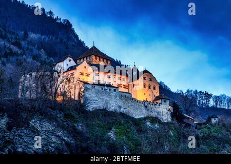 Schloss Vaduz in der Hauptstadt von Liechtenstein Stockfoto