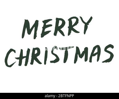 Fröhliche Weihnachten. Handgeschriebenes Schild. Vektorwörter. Stock Vektor