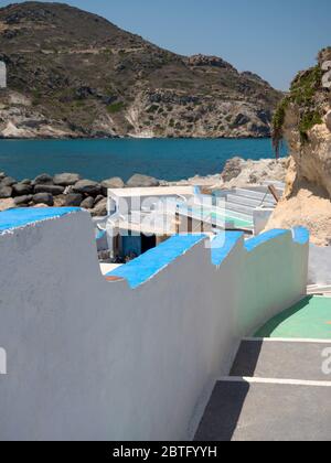 Fischerdorf Mandrakia in Milos Insel, Kykladen - Griechenland Stockfoto