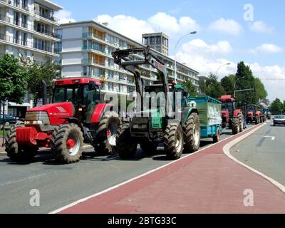 Landwirte protestieren, Traktoren, Le Havre, Normandie, Frankreich Stockfoto