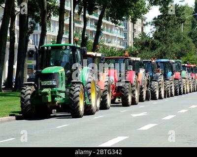 Landwirte protestieren, Traktoren, Le Havre, Normandie, Frankreich Stockfoto